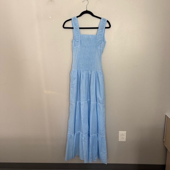 NWT Frankie’s Bikinis Dress Christabelle Gauze Maxi Corset in Blue Polka Dot - Picture 5 of 7